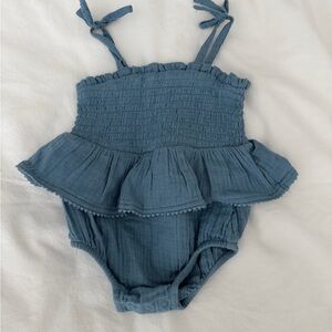 Cloud Island Blue Ruffled Bodysuit